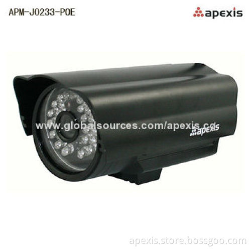 PoE Weather-proof CCTV Surveillance Network IP Cameras, Supports Long Distance Night Vision